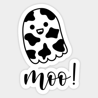 Ghost Cow, Moo I mean Boo Halloween Sticker